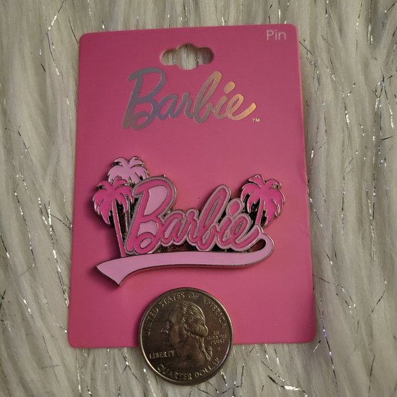 Barbie Logo with Palm Trees Enamel Pin - Picture 3 of 5